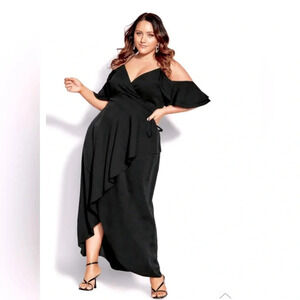 City Chic Miss Jessica black Maxi dress size L/20